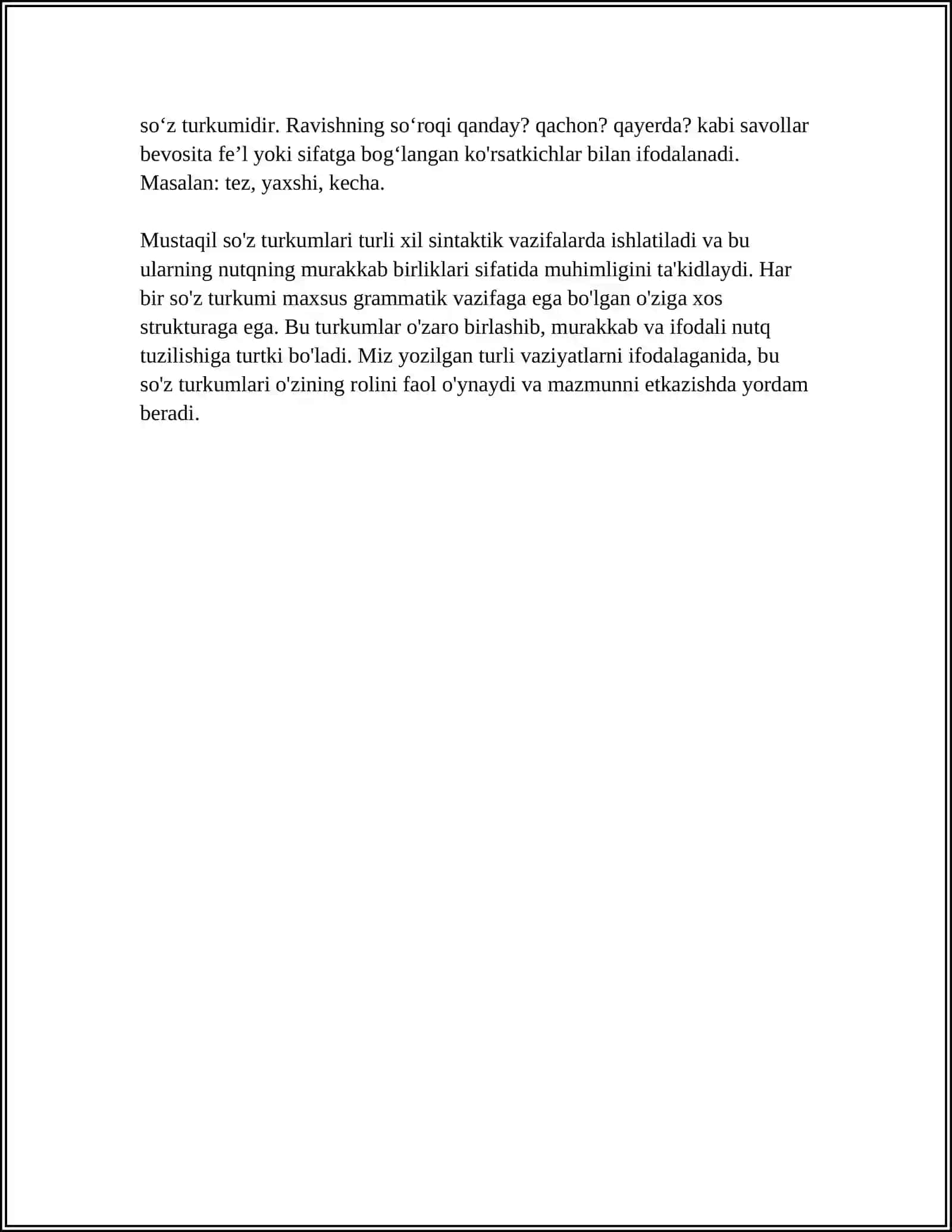 SOʻZ TURKUMLARI OʻRGANISHDA HOSIL QILINADIGAN ORFOGRAFIK BILIMLAR 4