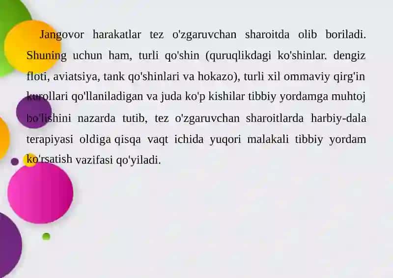 XIZMAT QILAYOTGAN ARMIYADA TERAPEVTIK YORDAMNI TASHKIL QILISH ASOSLARI 4