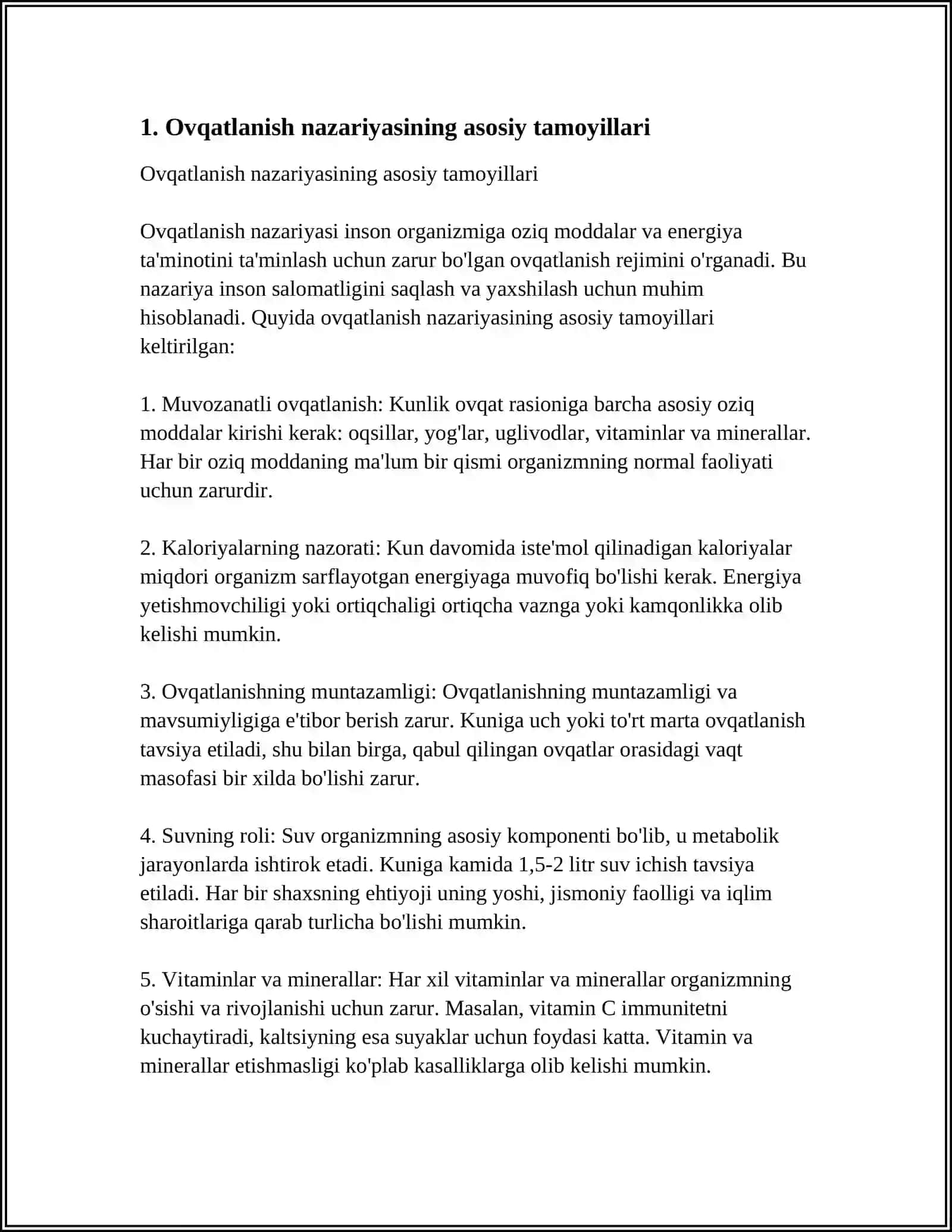 TIBBIYOTDA OVQATLANISH NAZARIYASI. PARHEZ STOLLARI 4