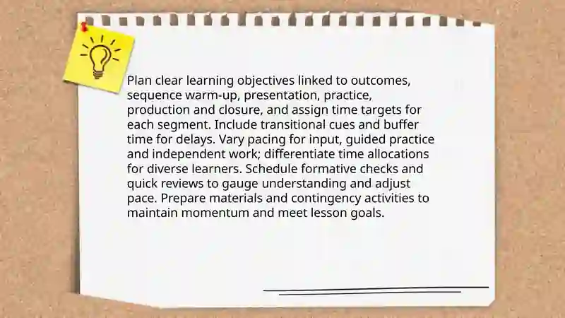 Teacher's responsibilities during the lesson 4
