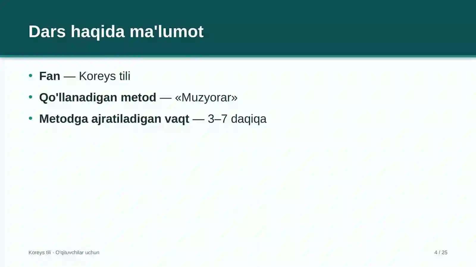 koreys tili darslarida muzyorar metodidan foydalanish 5976 4