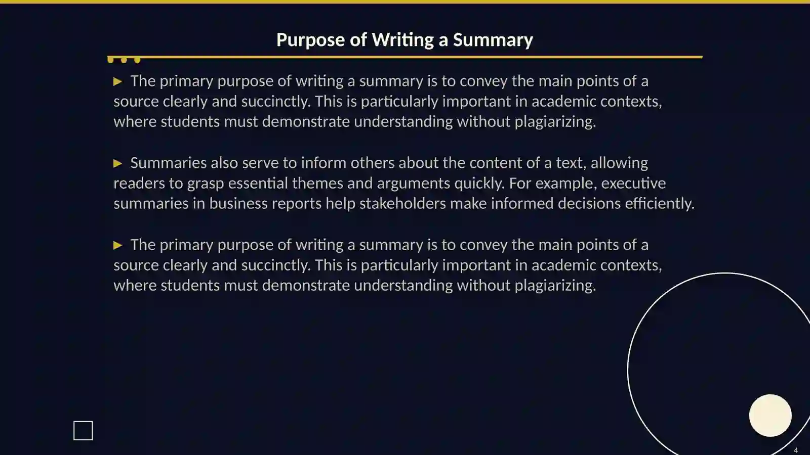Writing skill: Writing a summary 4