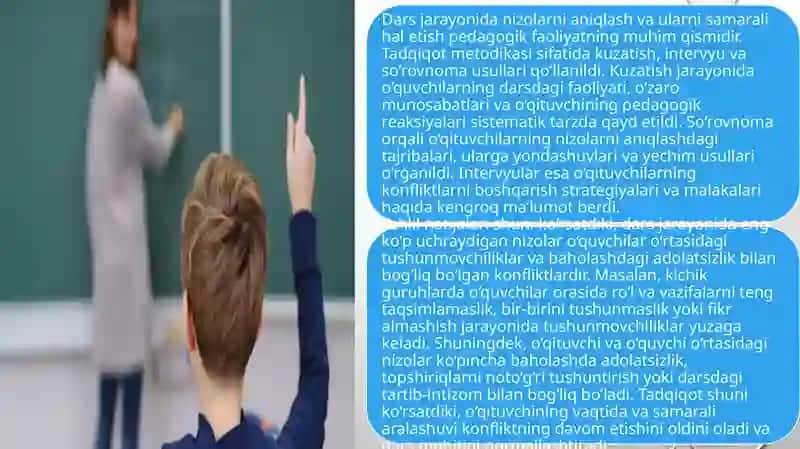 Dars jarayonida konfliktlarning uchrashuvi va ularning ta'lim sifatiga ta'siri 4