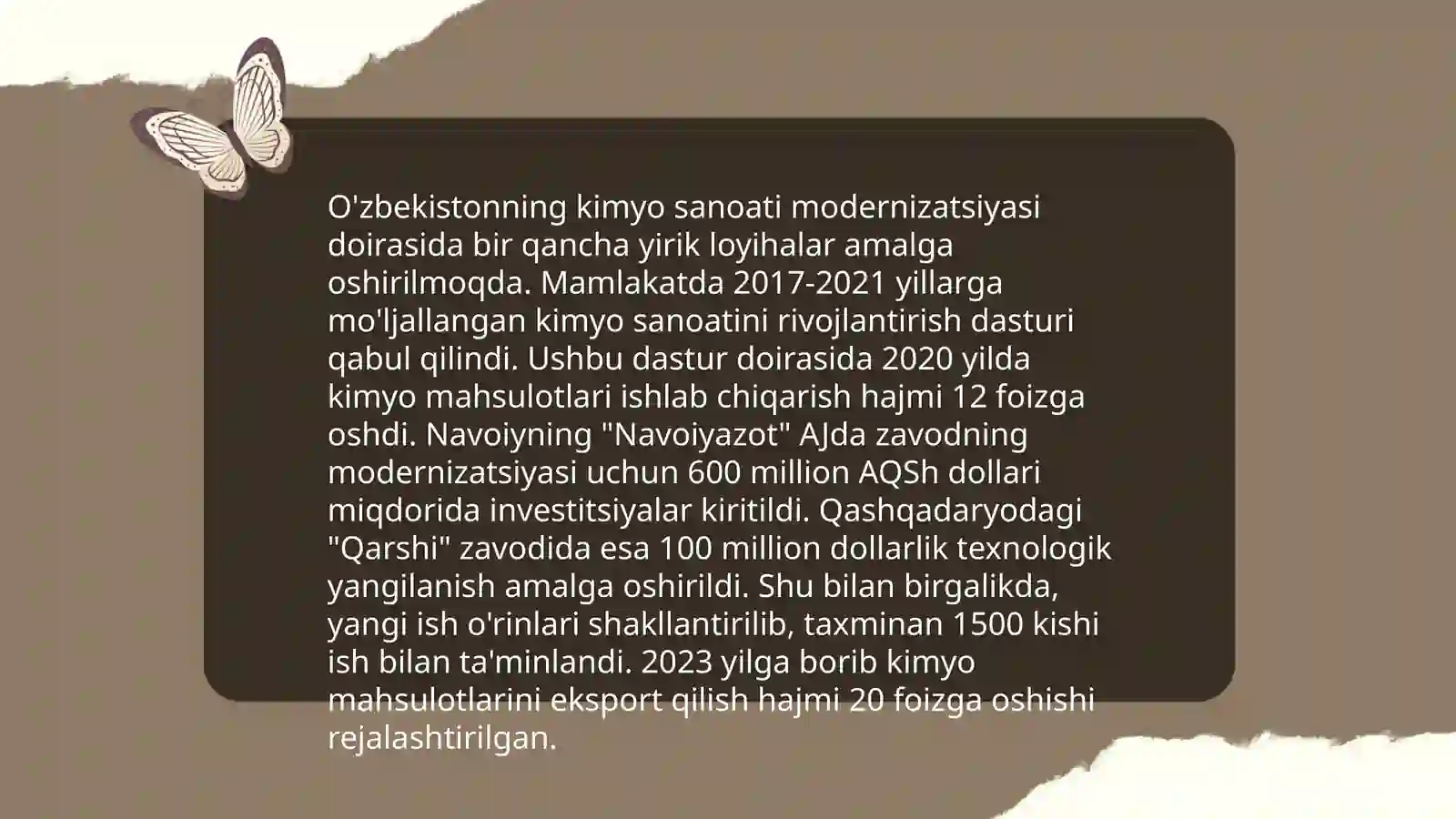 Kimyo sanoati sohasidagi o'zgarishlar 4