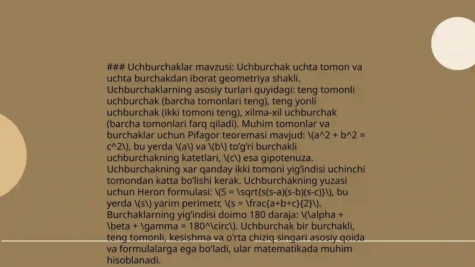 Uchburchaklar va 10 ta misol 4