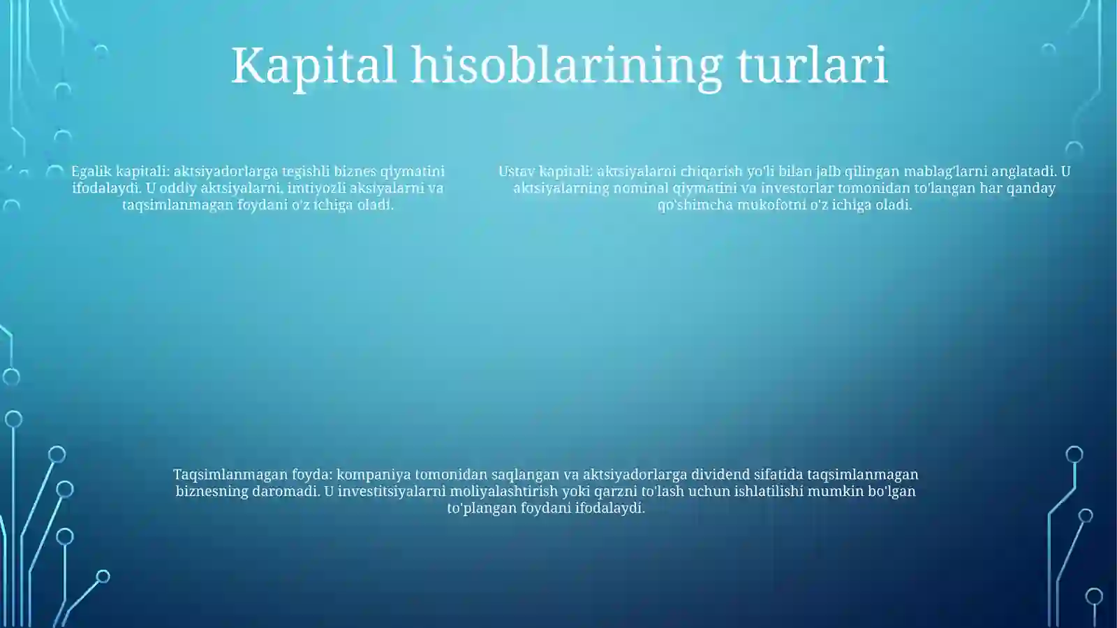 Xususiy Kapital HisobiniTashkilEtish 4
