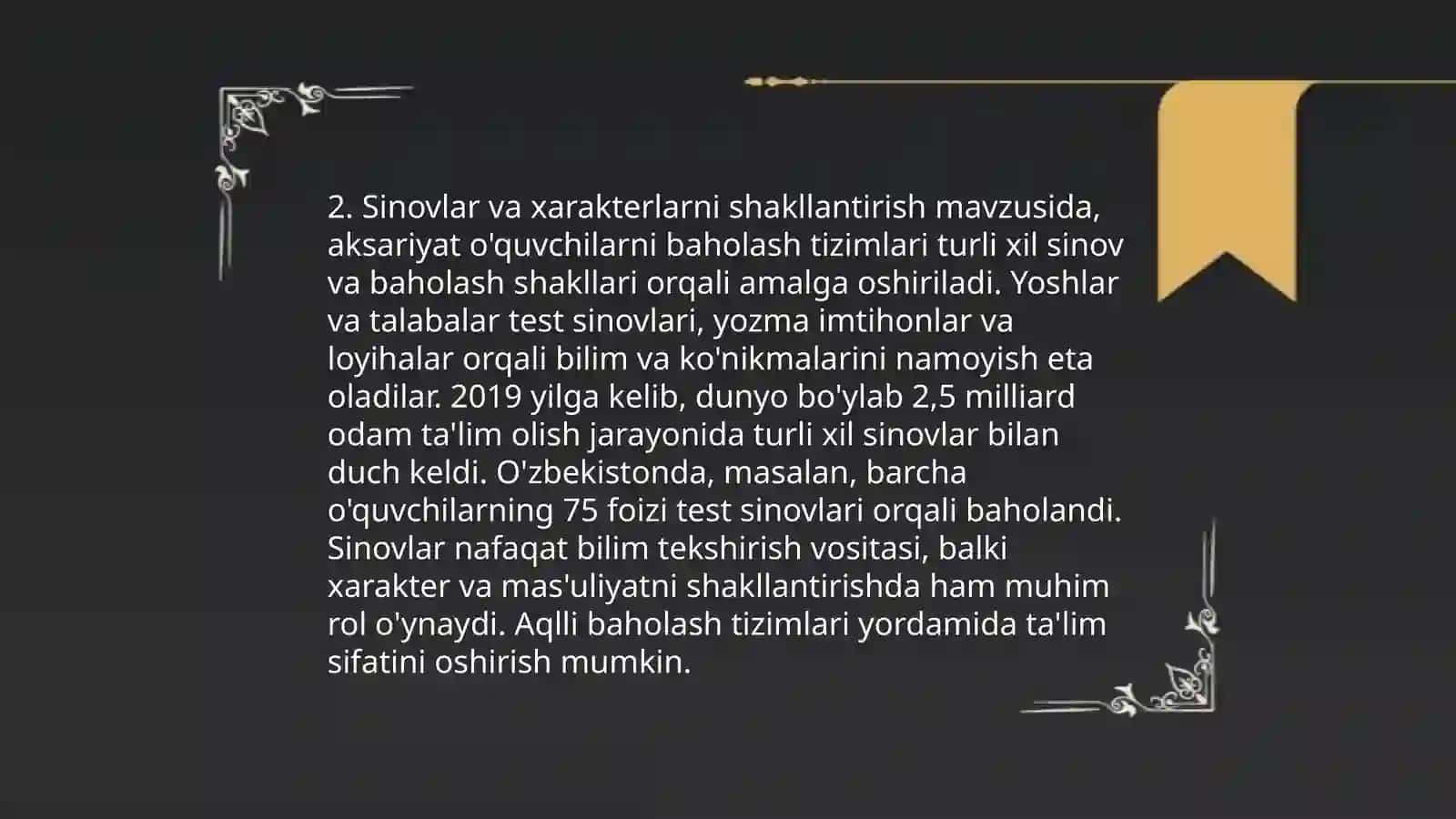 Sinov turlaring asar syujetidagi o‘rni 4