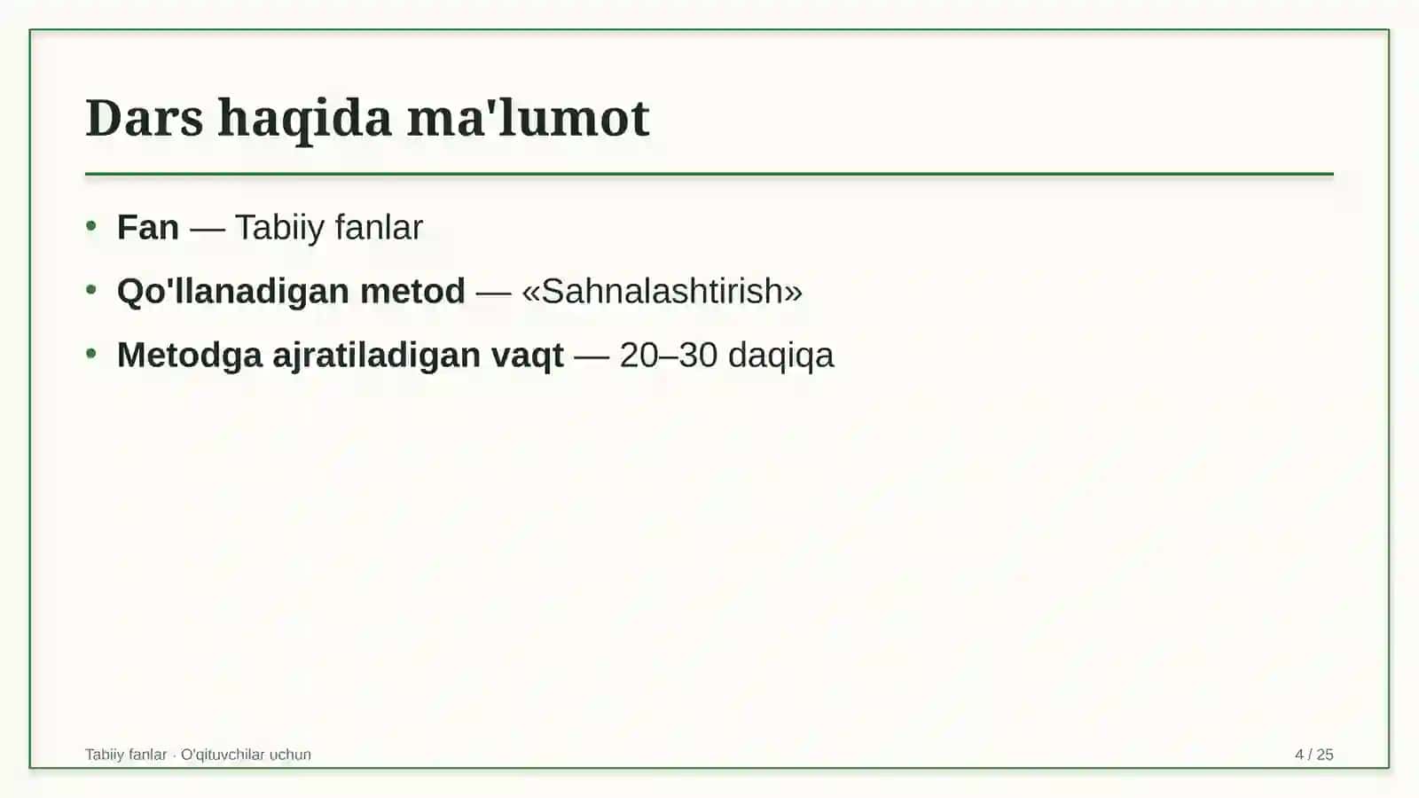 tabiiy fanlar darslarida sahnalashtirish metodidan foydalanish 3576 4