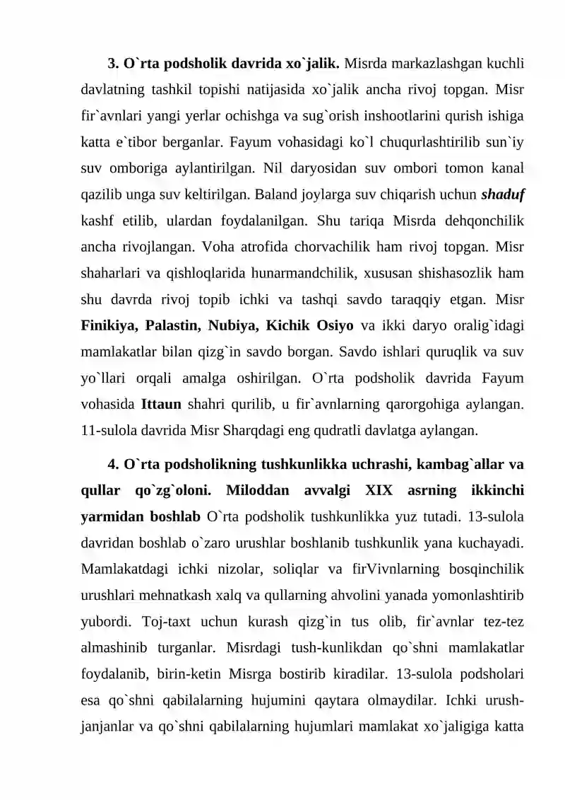 Misrning Giksoslar davridagi hayoti 4
