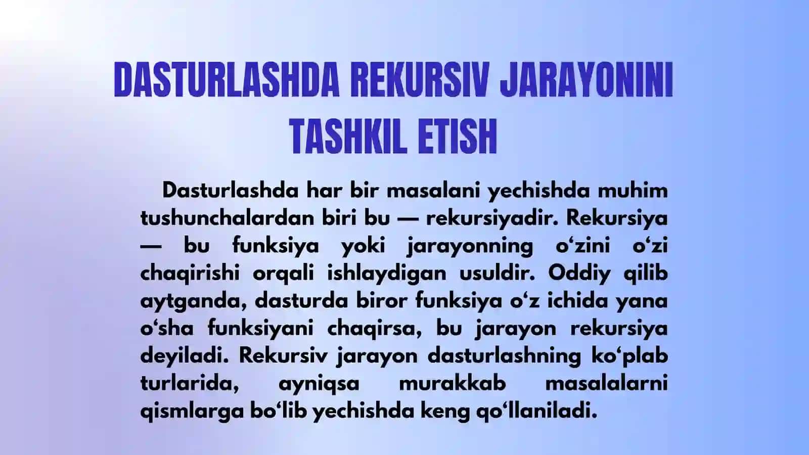 Rekursiv dasturlash 4