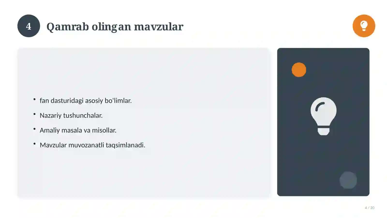 Odobnoma (tarbiya) fanidan 3-sinf: test savollari to'plami 4