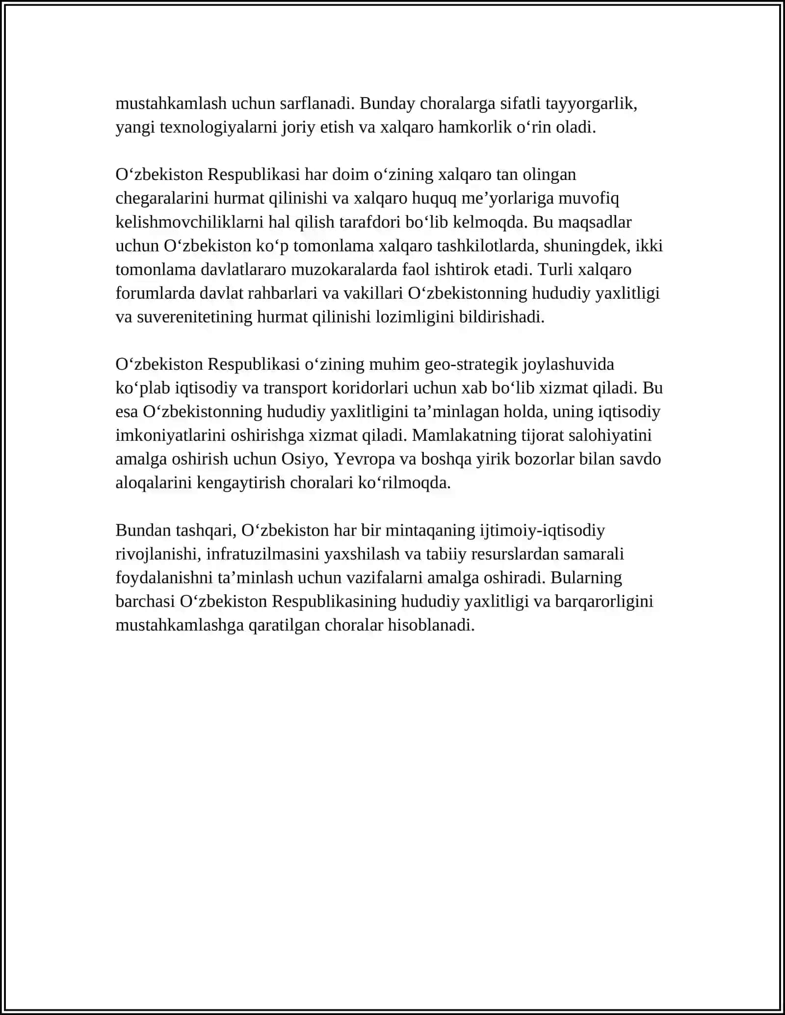O'ZBEKISTON RESPUBLIKASINING KONSTITUTSIYASI DAVLATNING HUQUQIY ASOSI 4