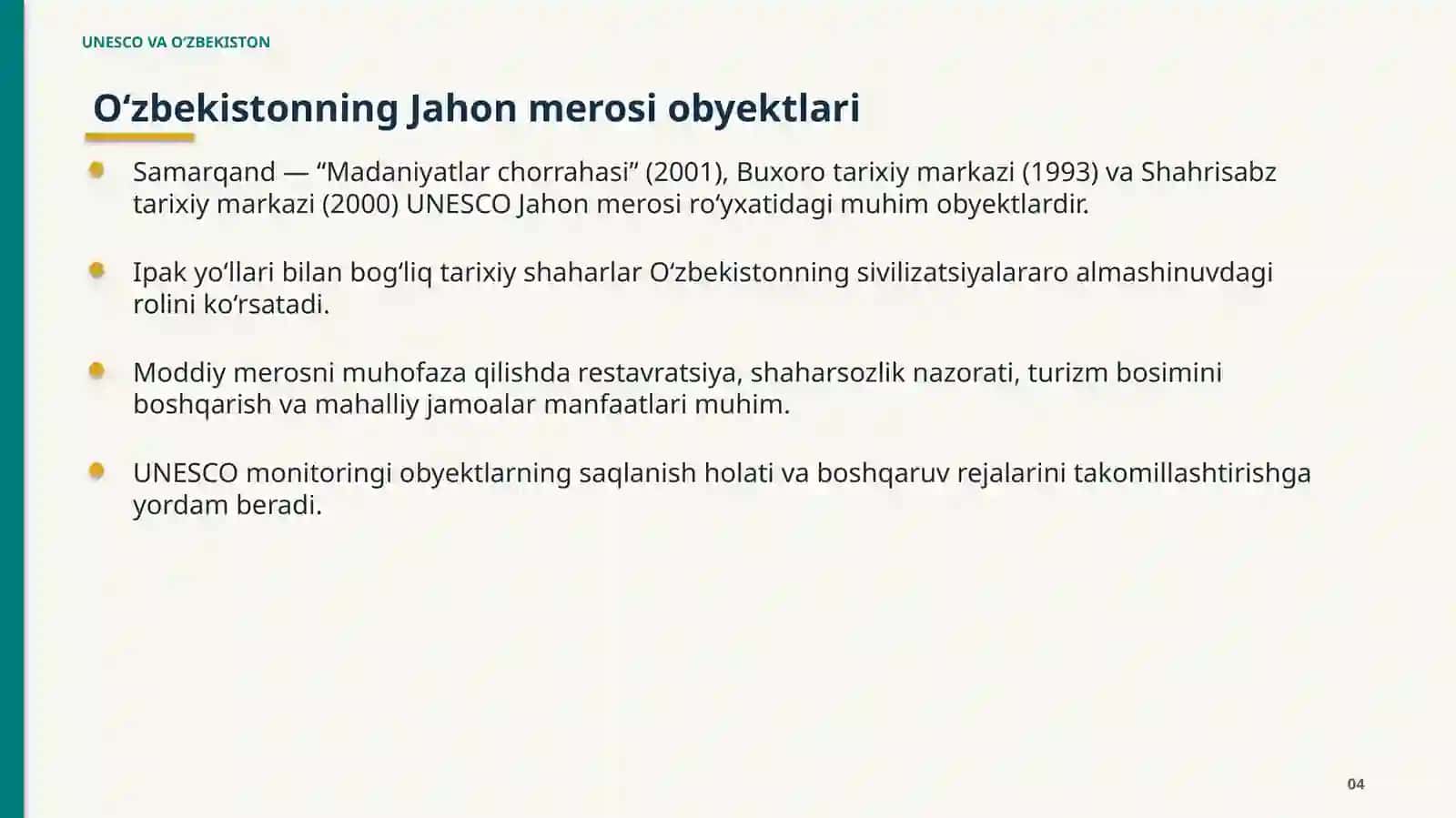 UNESCO VA O‘ZBEKISTON: hamkorlik asoslari 4