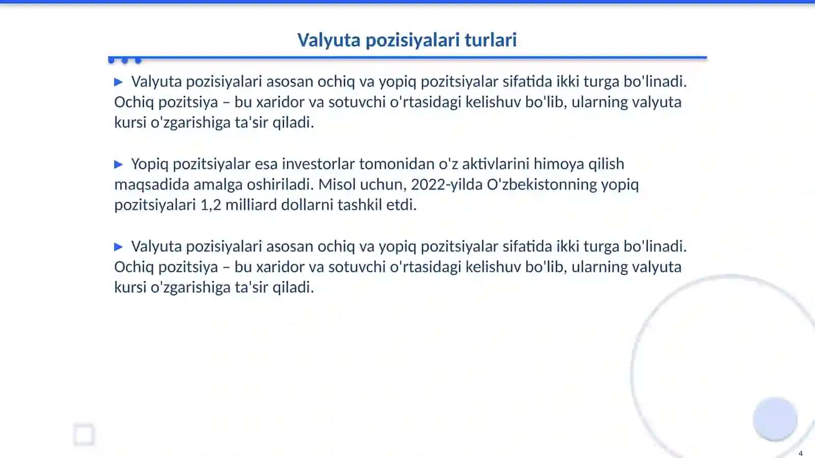 Valyuta pozisiyasi va nazorati 4