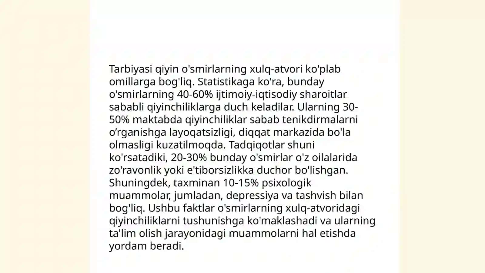 O'smirlik davrida psixologik muammolar 4