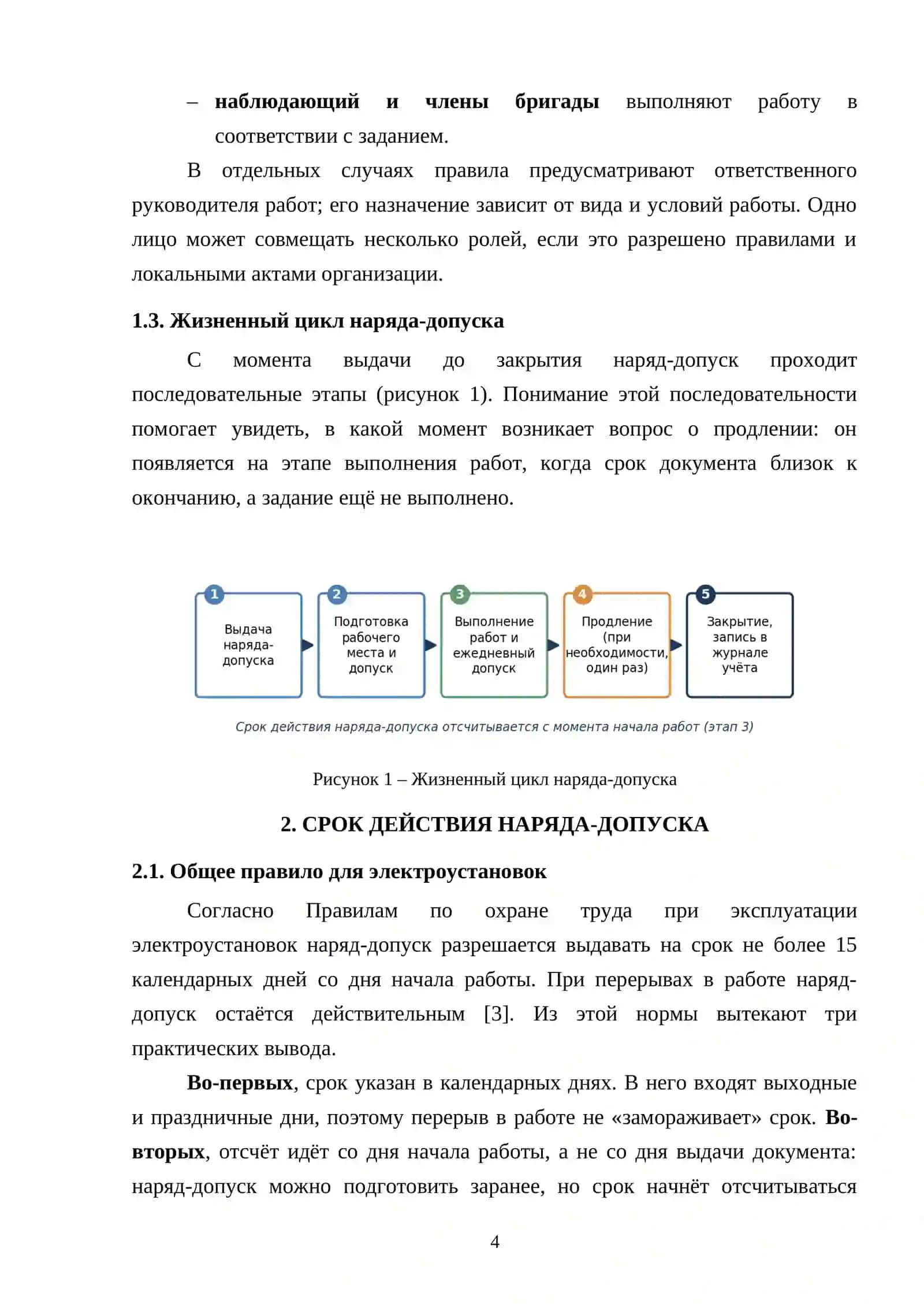 Срок действия наряда и правила его продления 4
