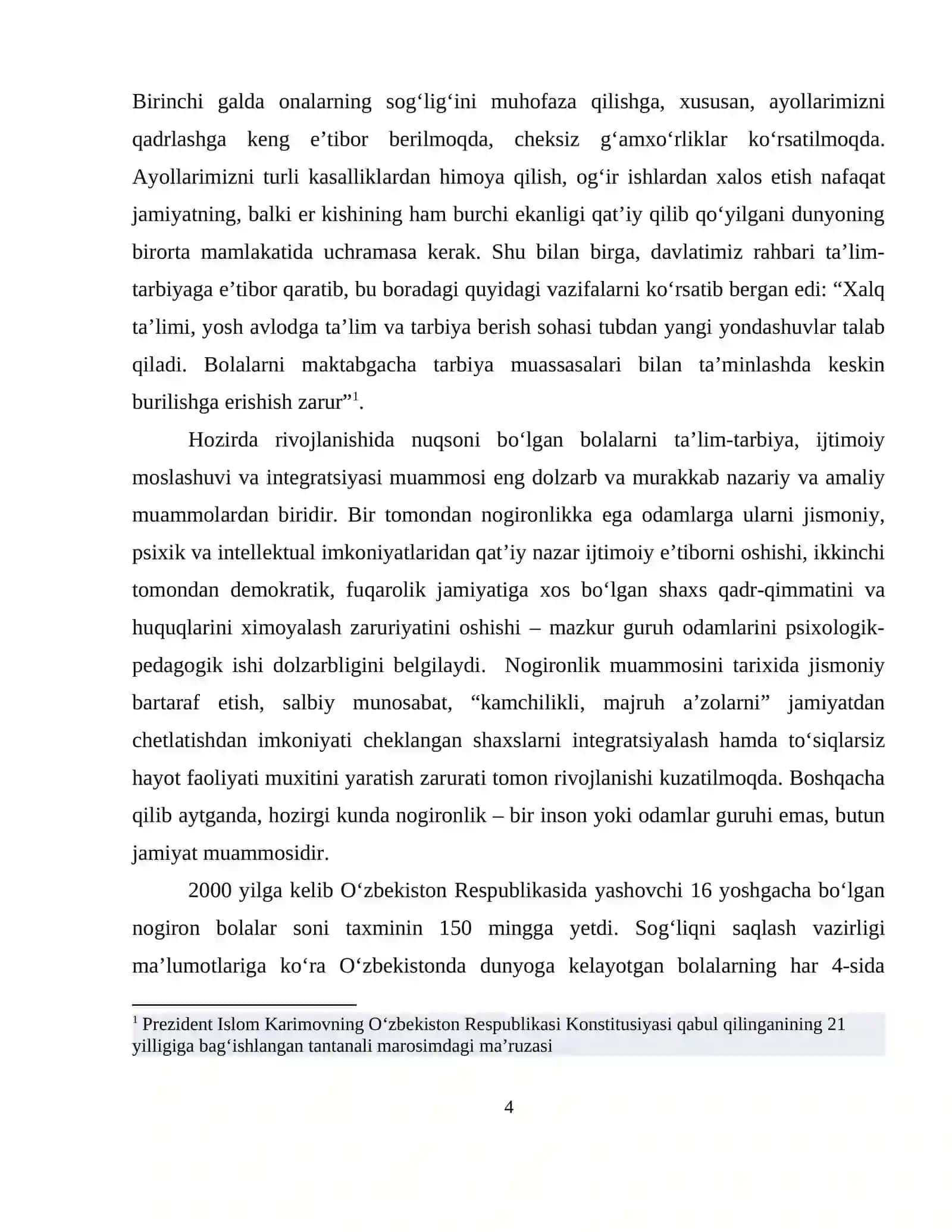 Nogironlikka ega bо‘lgan bolaning meyorida rivojlanayotgan tengdoshlari jamoasiga integratsiyasi 4