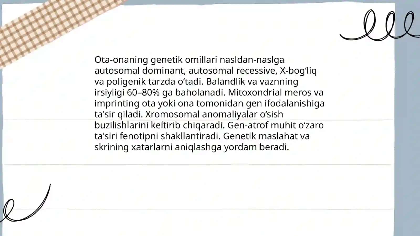 Bolalarning o'sishini belgilovchi omillar 4