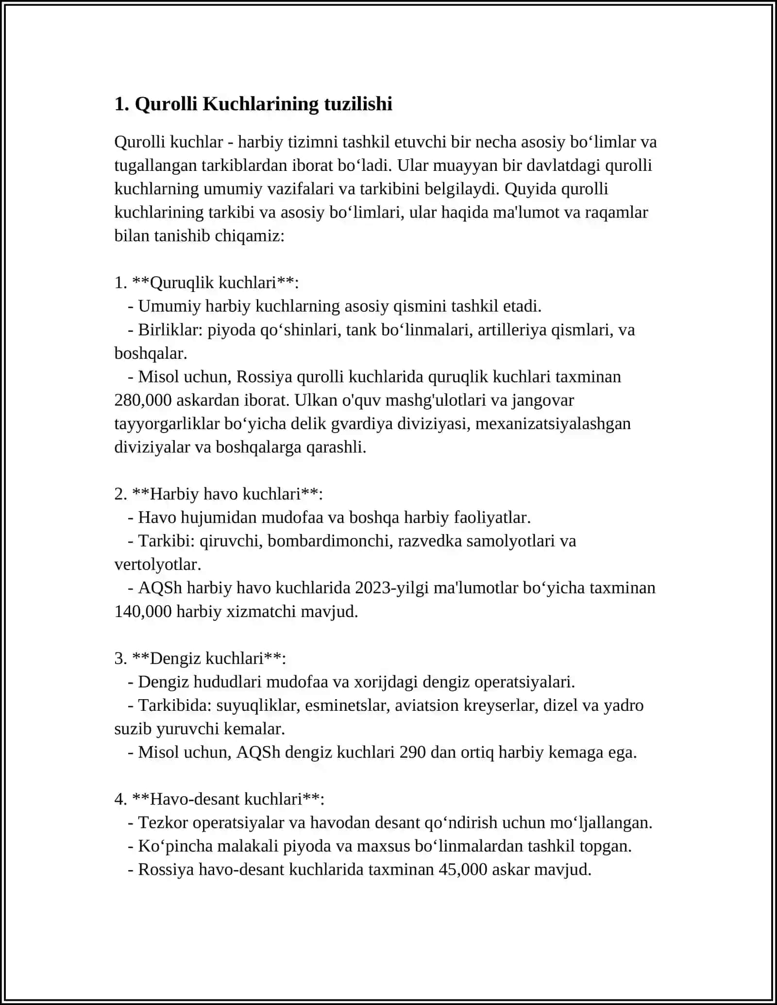 ÒZBEKISTON RESPUBLIKA QUROLLI KUCHLARING SAF NIZOMI 4
