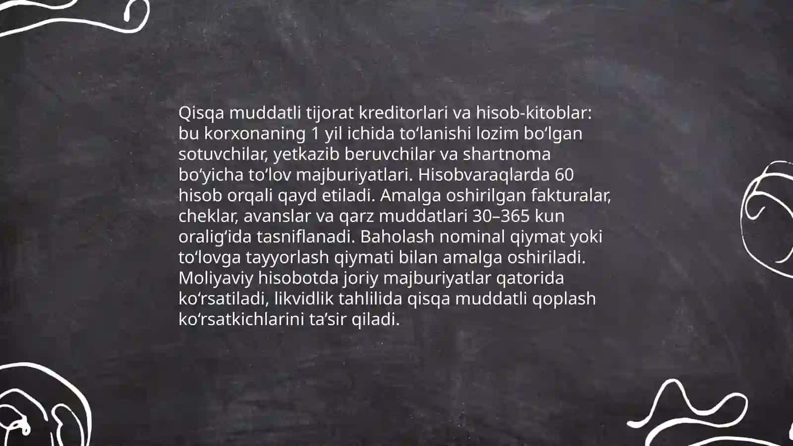 Korxona majburiyatlarini hisobga olish (qisqa va uzoq muddatli) 4