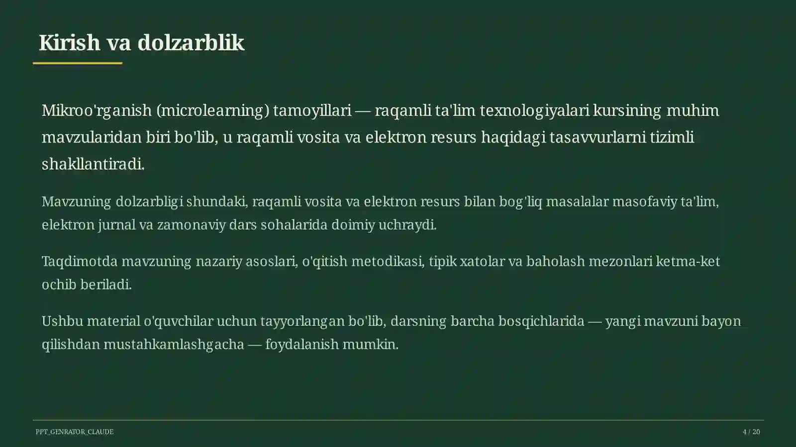Mikroo'rganish (microlearning) tamoyillari 4