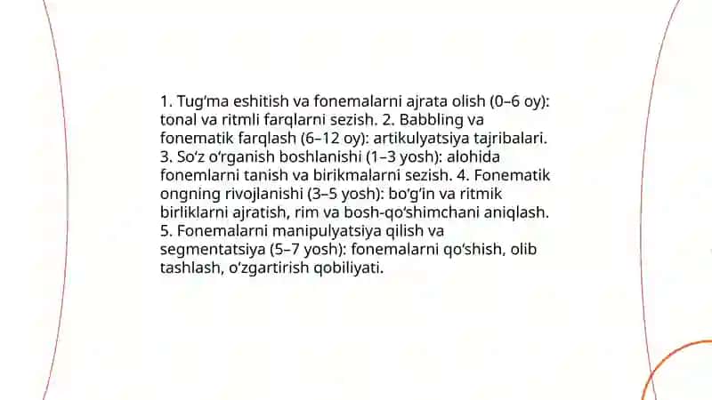 Fonematik idrok va so’zning tovush bo’g’in tuzilishini korreksiylash texnologiyalar 4