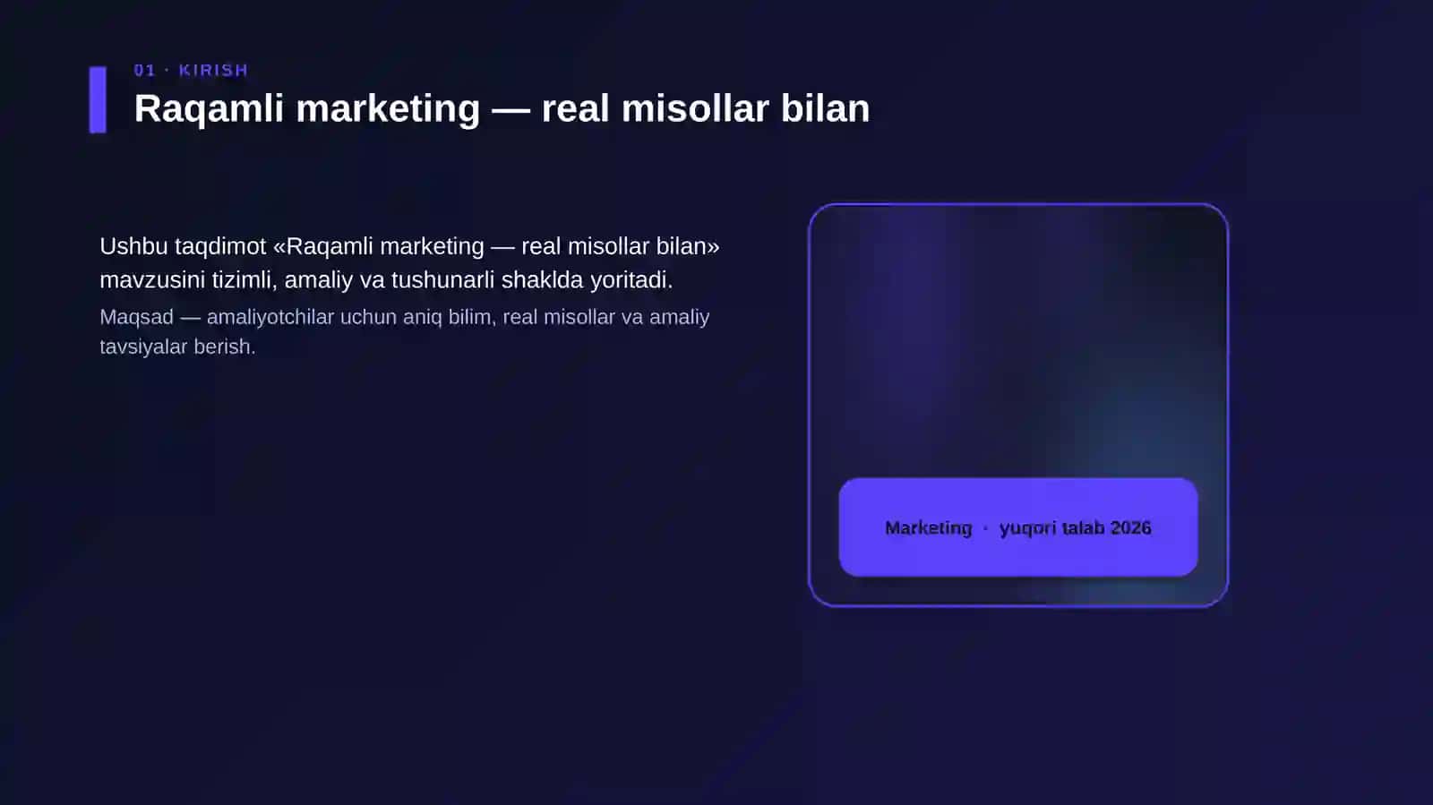 Raqamli marketing — real misollar bilan 4