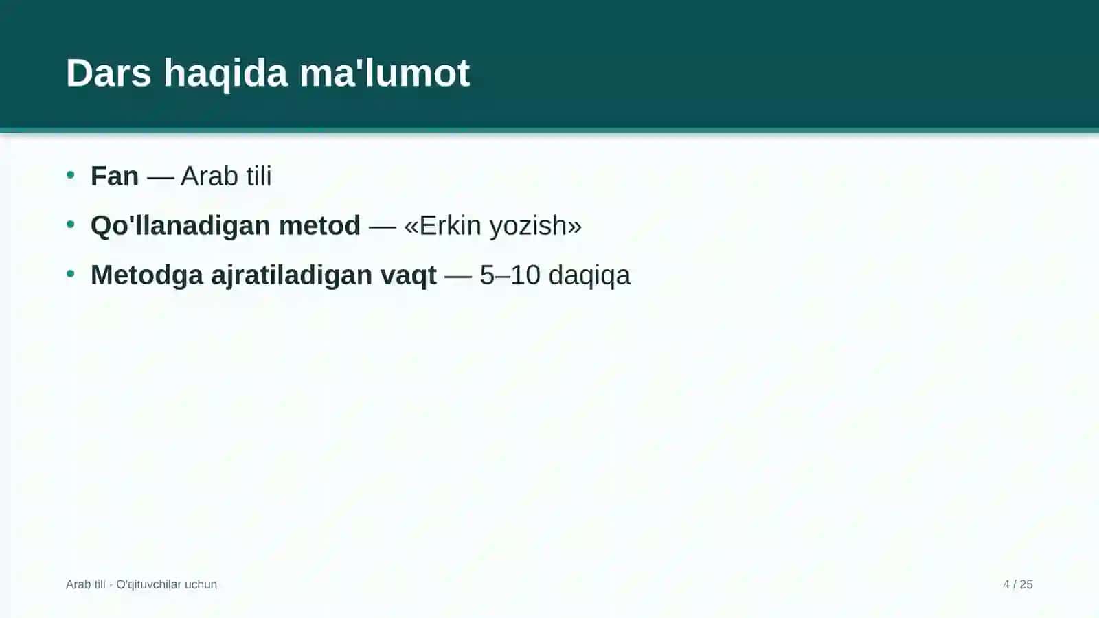arab tili darslarida erkin yozish metodidan foydalanish 2764 4