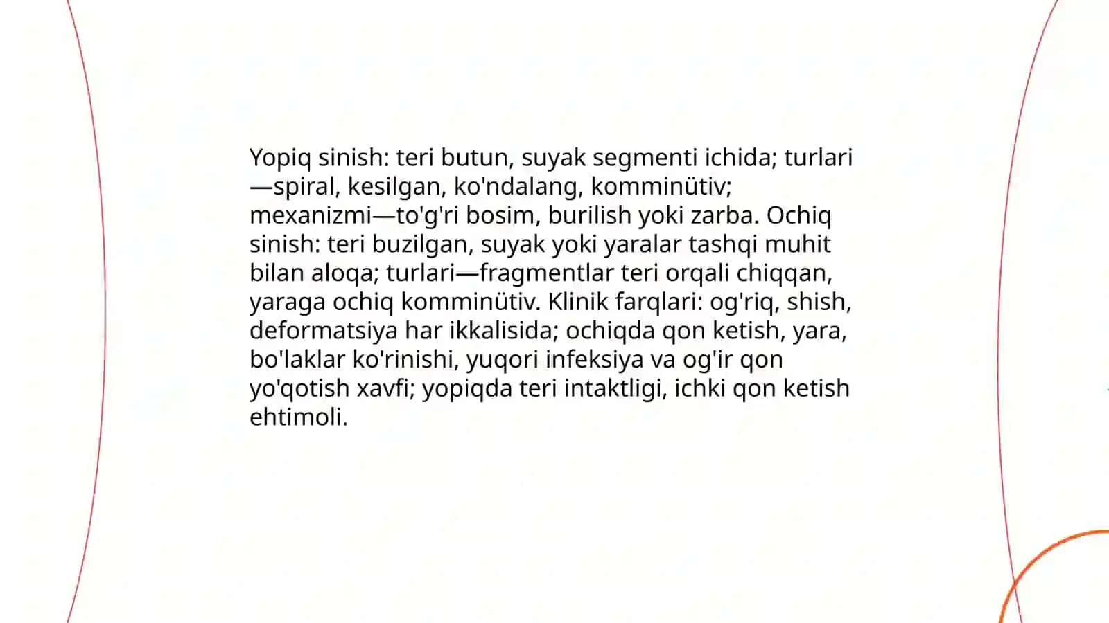 Suyak-mushak tizimi o‘tkir shikastlanishlarida tez tibbiy yordamning umumiy tamoyillari va epidemiologiyasi 4