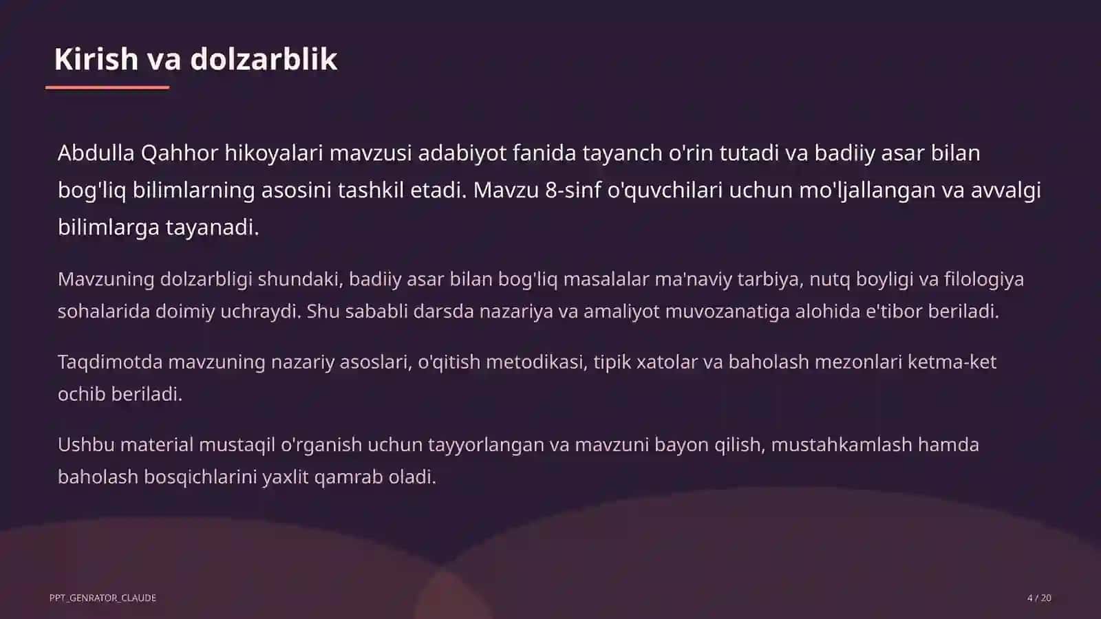 Abdulla Qahhor hikoyalari (8-sinf) 4