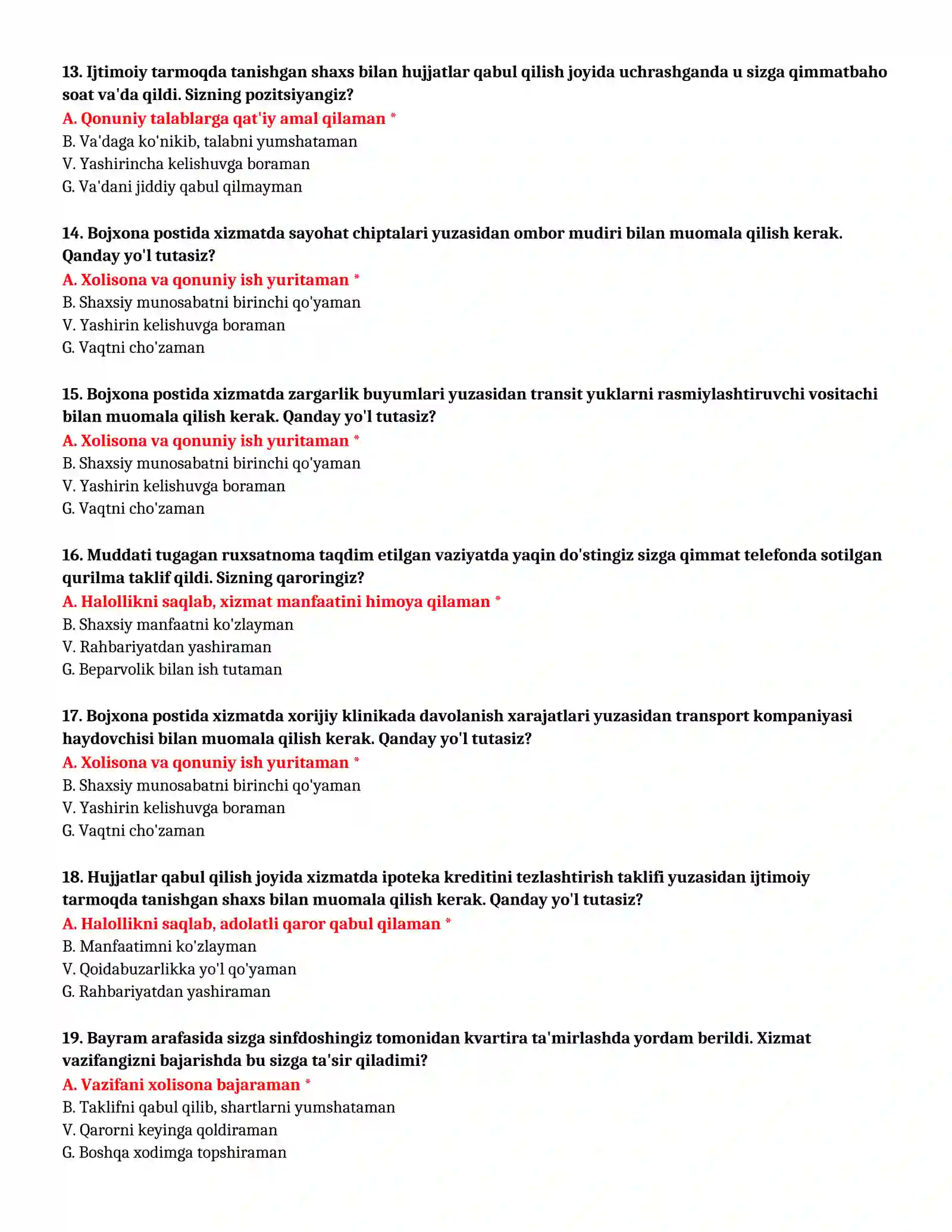 TEST SAVOLLARI (№ 61) 4