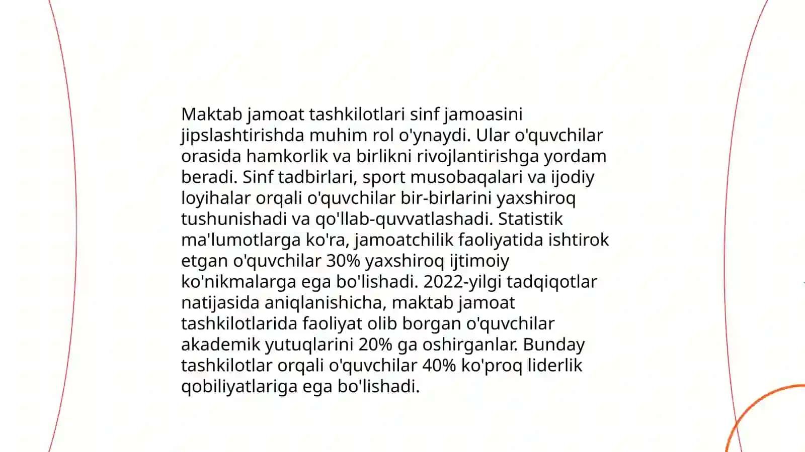 Sinf rahbarining sinf jamoasini jipslashtirishda maktab jamoat tashkilotlari bilan olib boriladigan ishlar 4