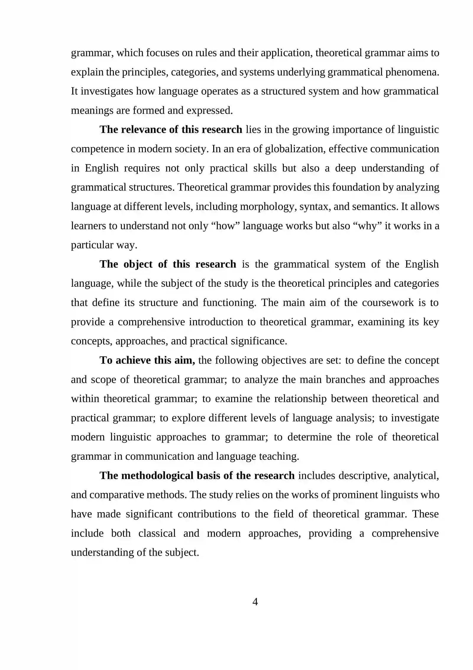 Introduction to Theoretical Grammar 4