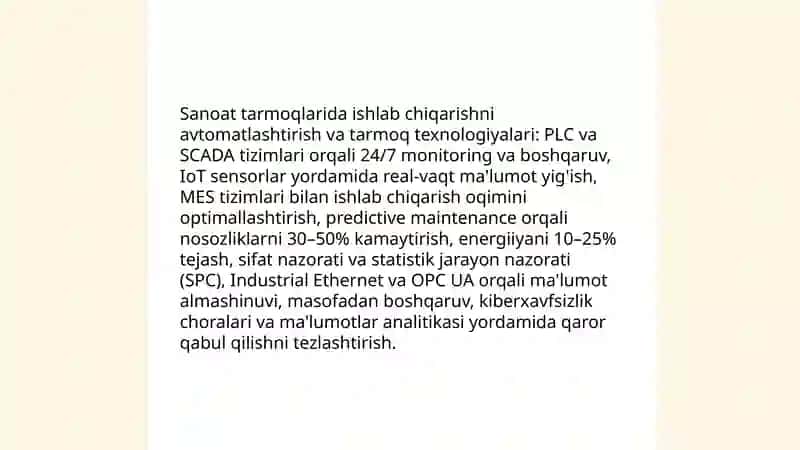 Xalq xo'jaligining turli soxalari va tarmoqlarida tarmoq texnalogiyalaridan foydalanish yo'llari 4