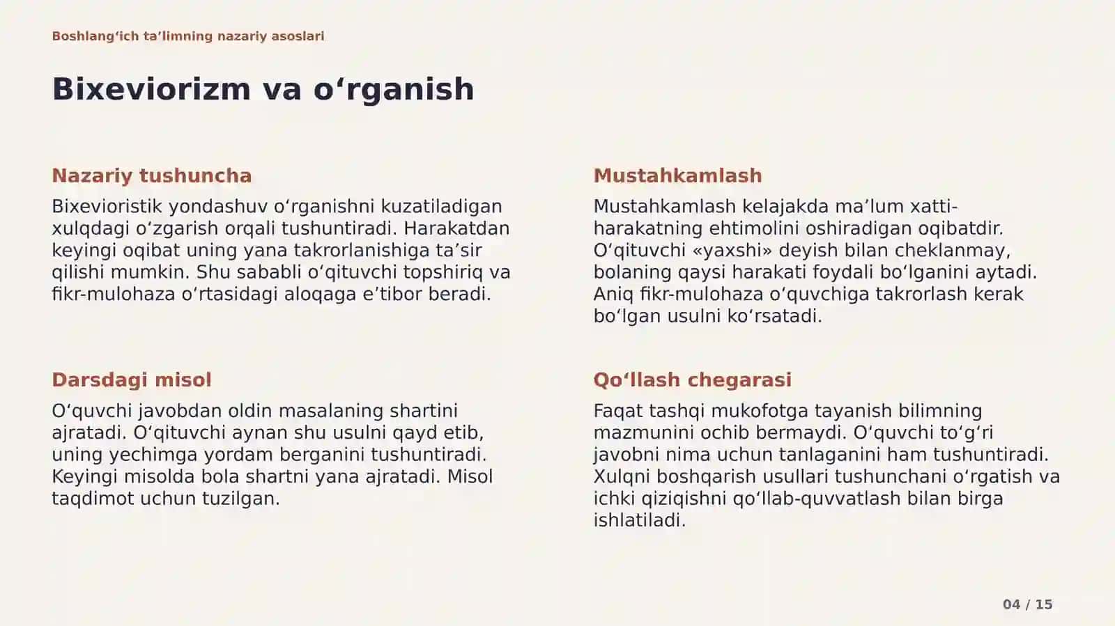 Boshlang‘ich ta’limning nazariy asoslari 4