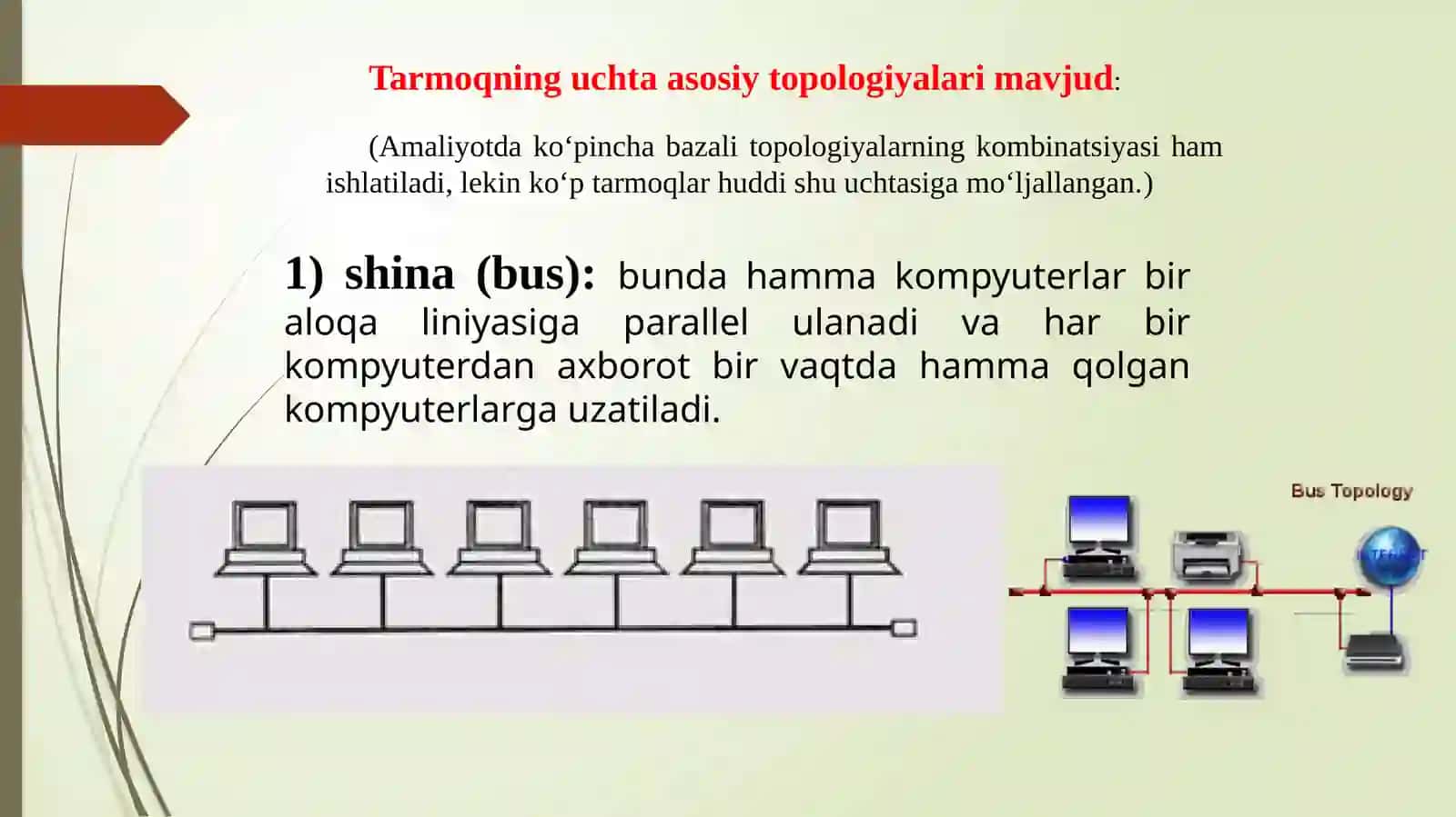 Kompyuter tarmoqining arxitekturasi, topologiyasi, tarmoq sistemasining modeli 4