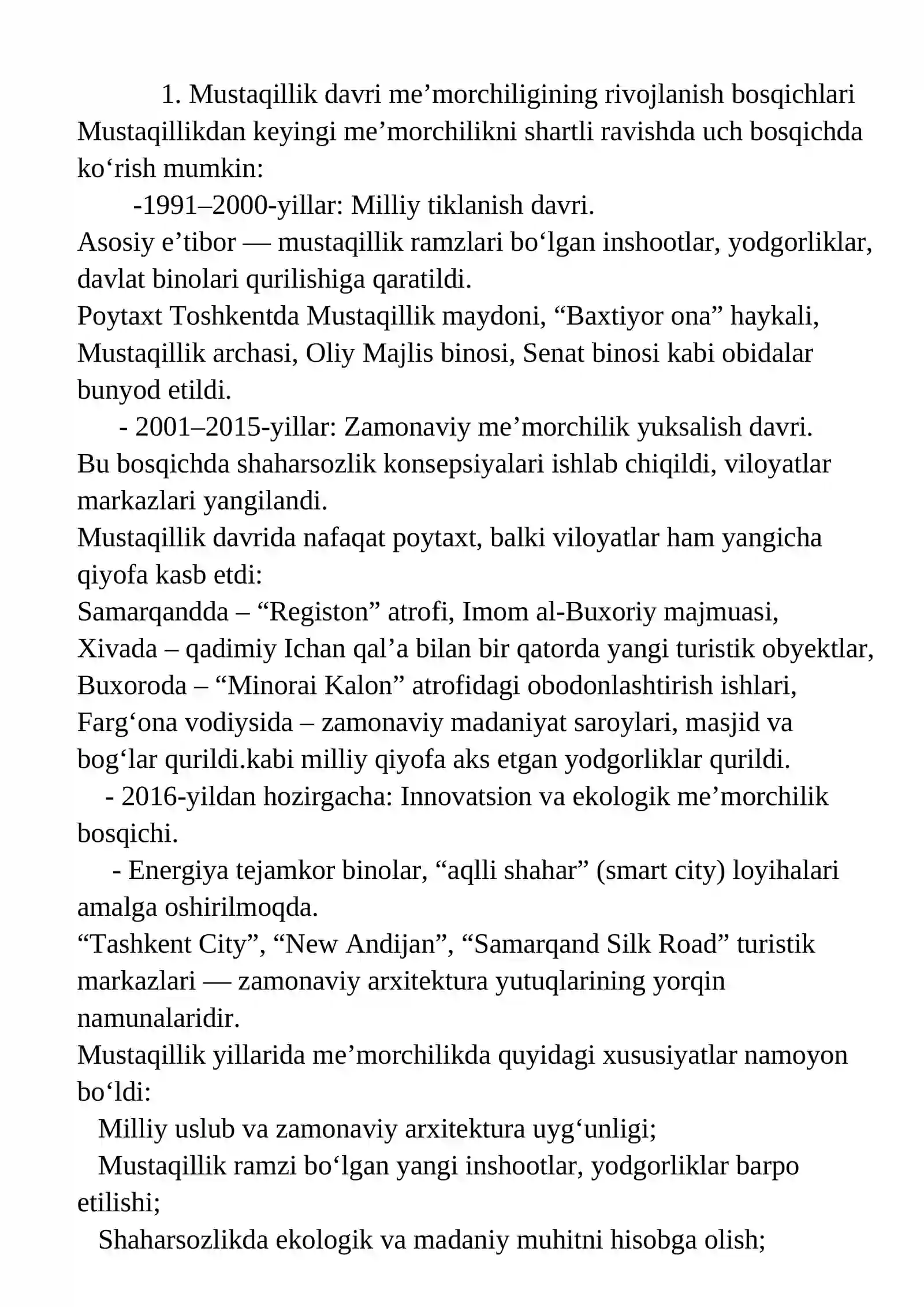 Mustaqillik davri me’morchiligi 4