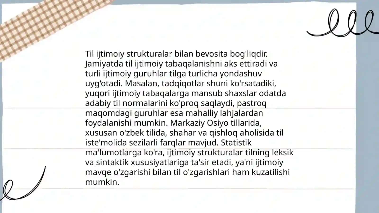 Jamiyat tuzilishi va til tuzilishi: korrelatsiya va differentsiatsiya 4