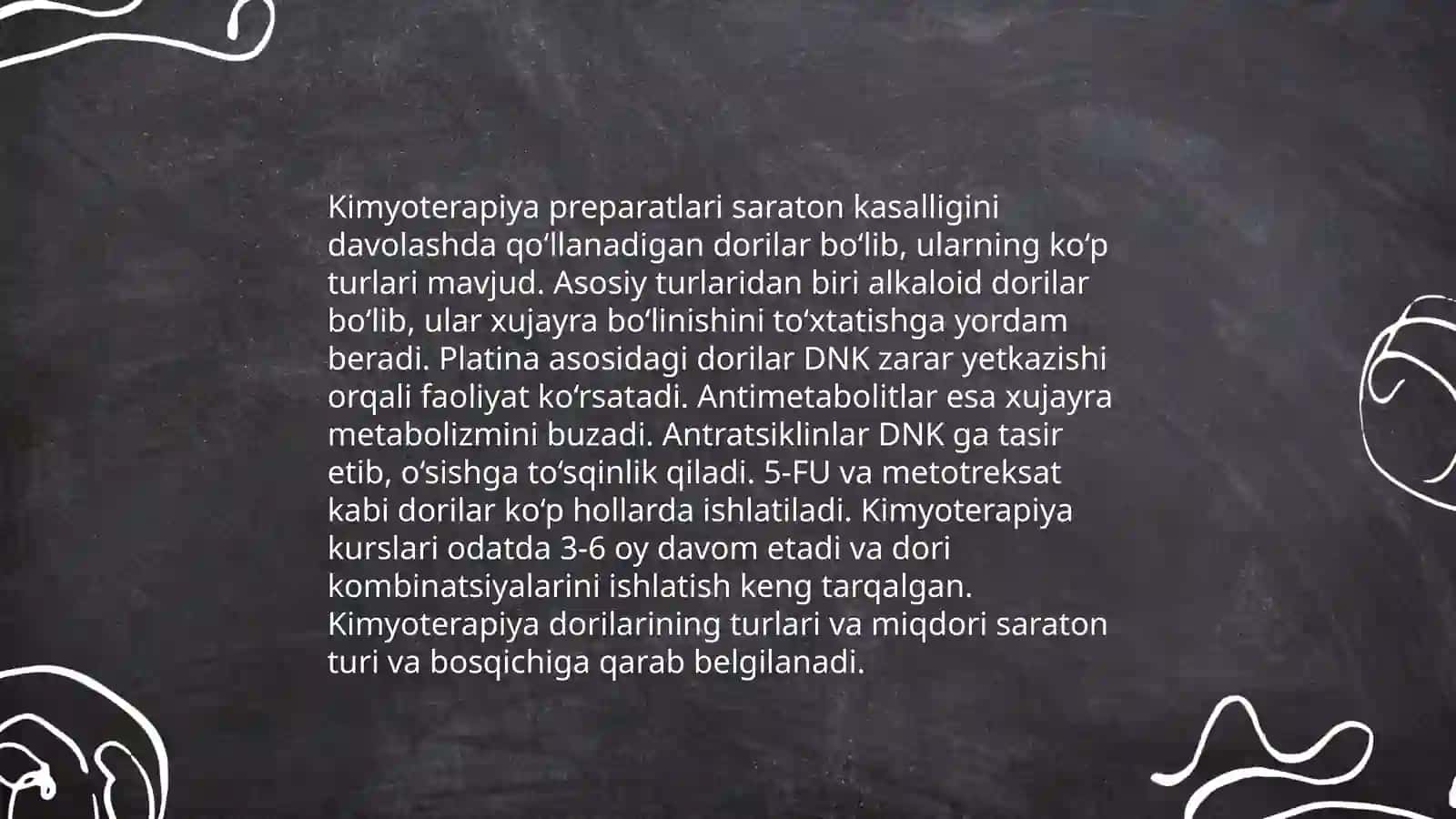 Kimyoterapiya va kimyoprofilaktika uchun preparatlarni qoʻllanilishi 4