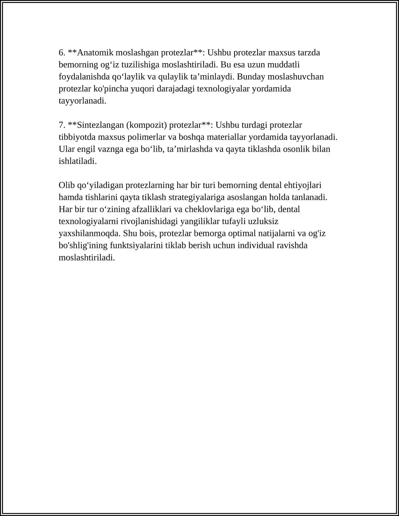 ESTETIK ORTOPEDIK STOMATOLOGIYADA TO’LIQ OLIB QOYILADIGAN PROTEZNI TAKRORIY MODELLASHTRISH 4