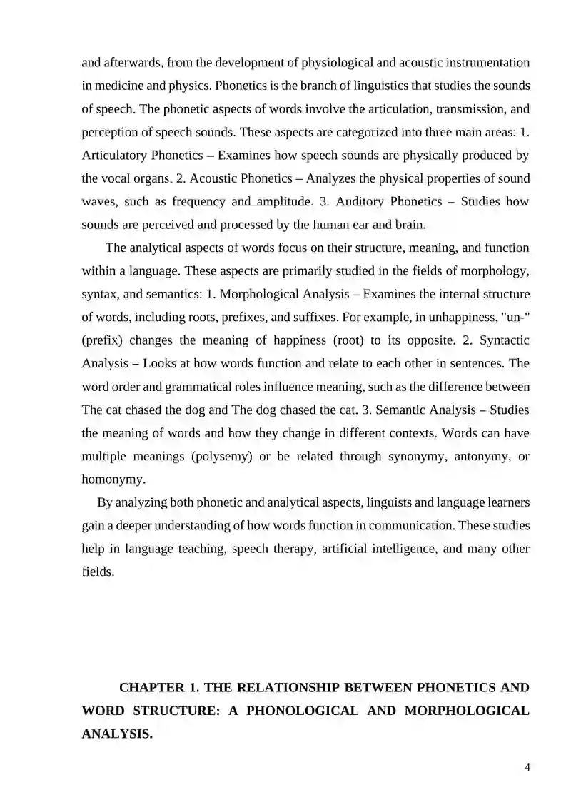 Course Work on Theoritical Aspect of Language 4