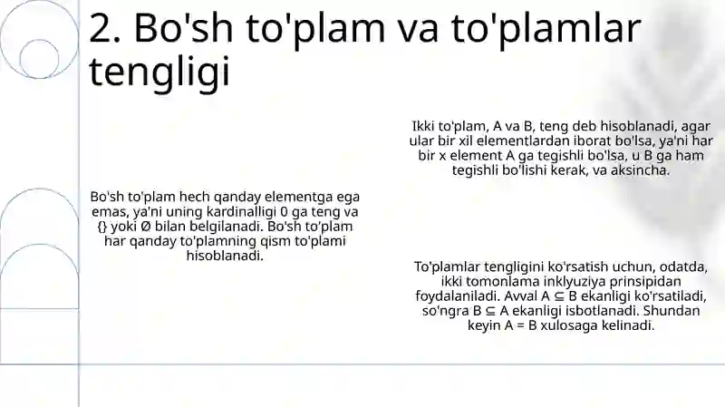 Toʻplamlar va ular ustida amallar 4