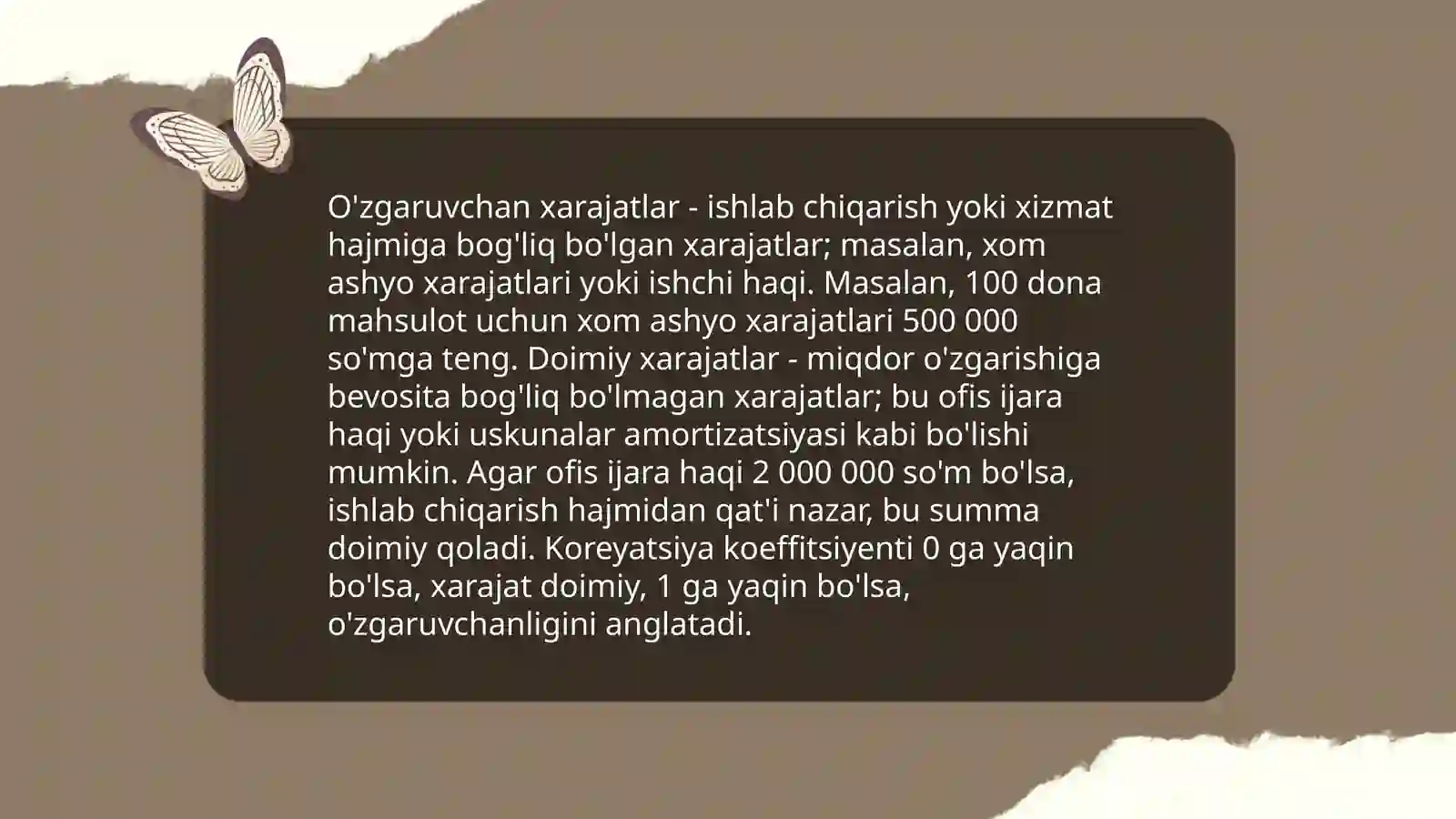 Mahsulot ishlab chiqarish xarajatlari turlari 4