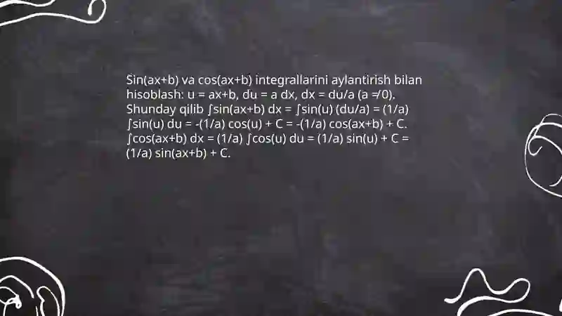 Trigonometric funksiyalarni integrallash 4