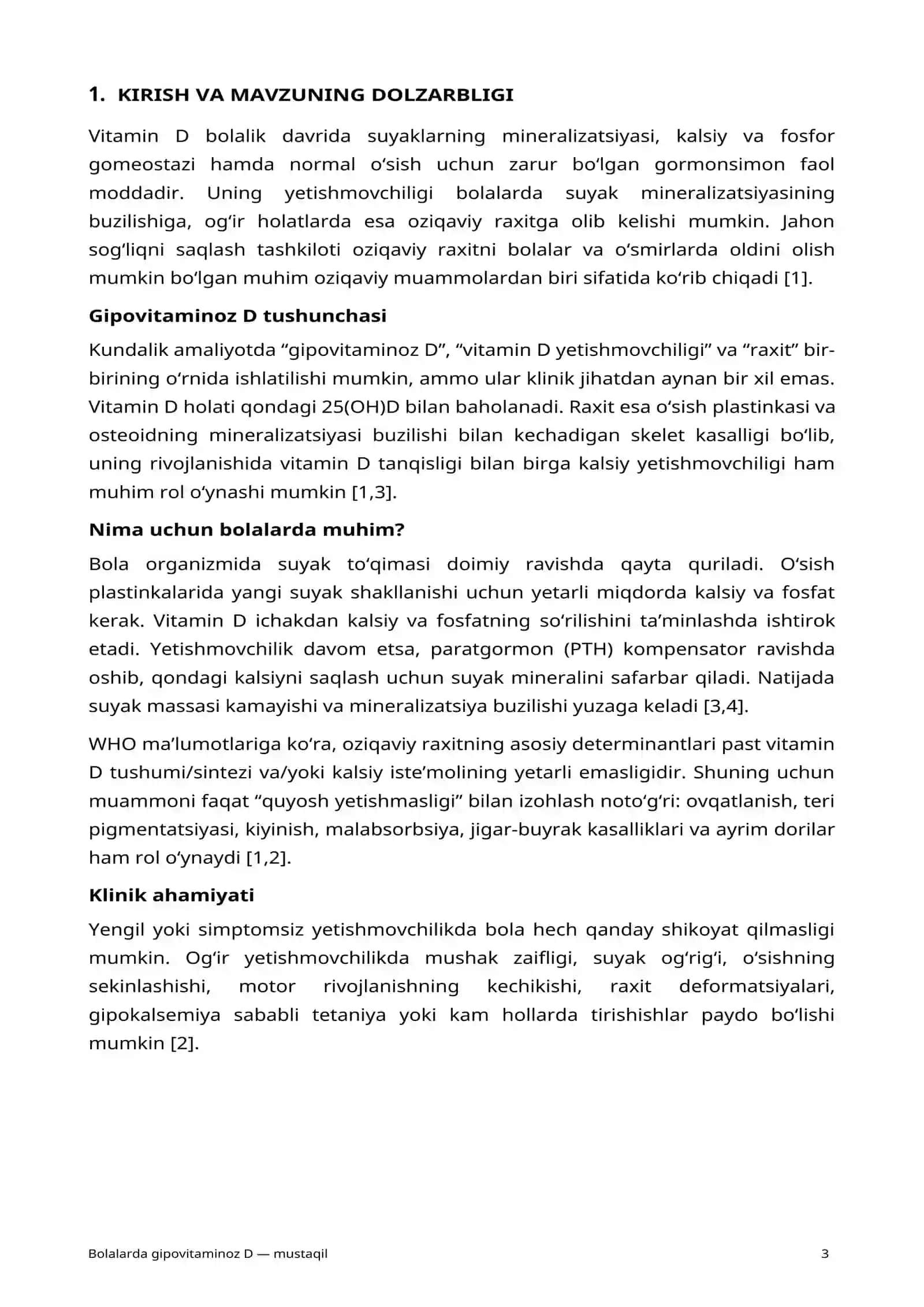 BOLALARDA GIPOVITAMINOZ D 4