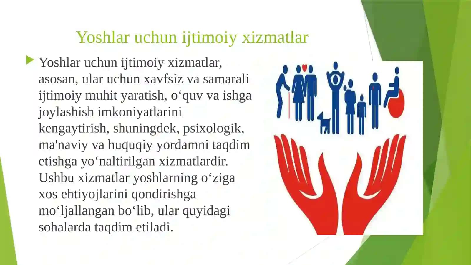 Turli toifadagi oilalar va bolalarga ijtimoiy xizmat koʻrsatish huquqini anqlash 4