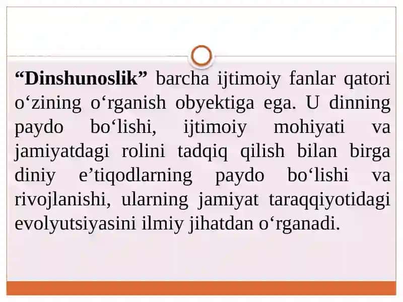 Dinshunoslik fanining predmeti va funksiyalari 4