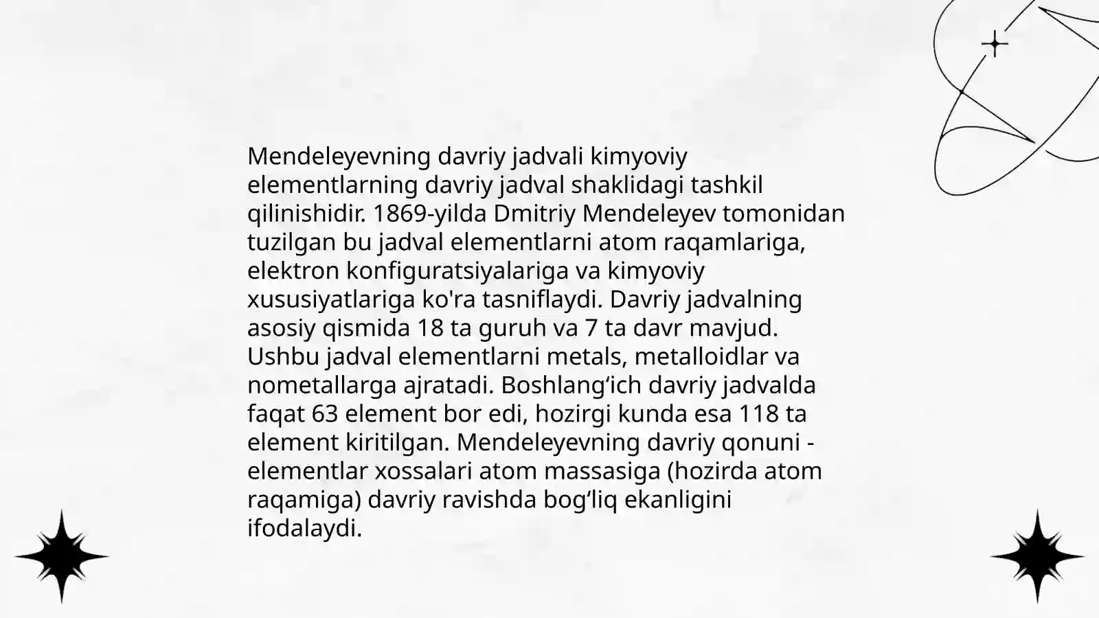 Atomlarning davriy va davriy boʻlmagan xossalari 4