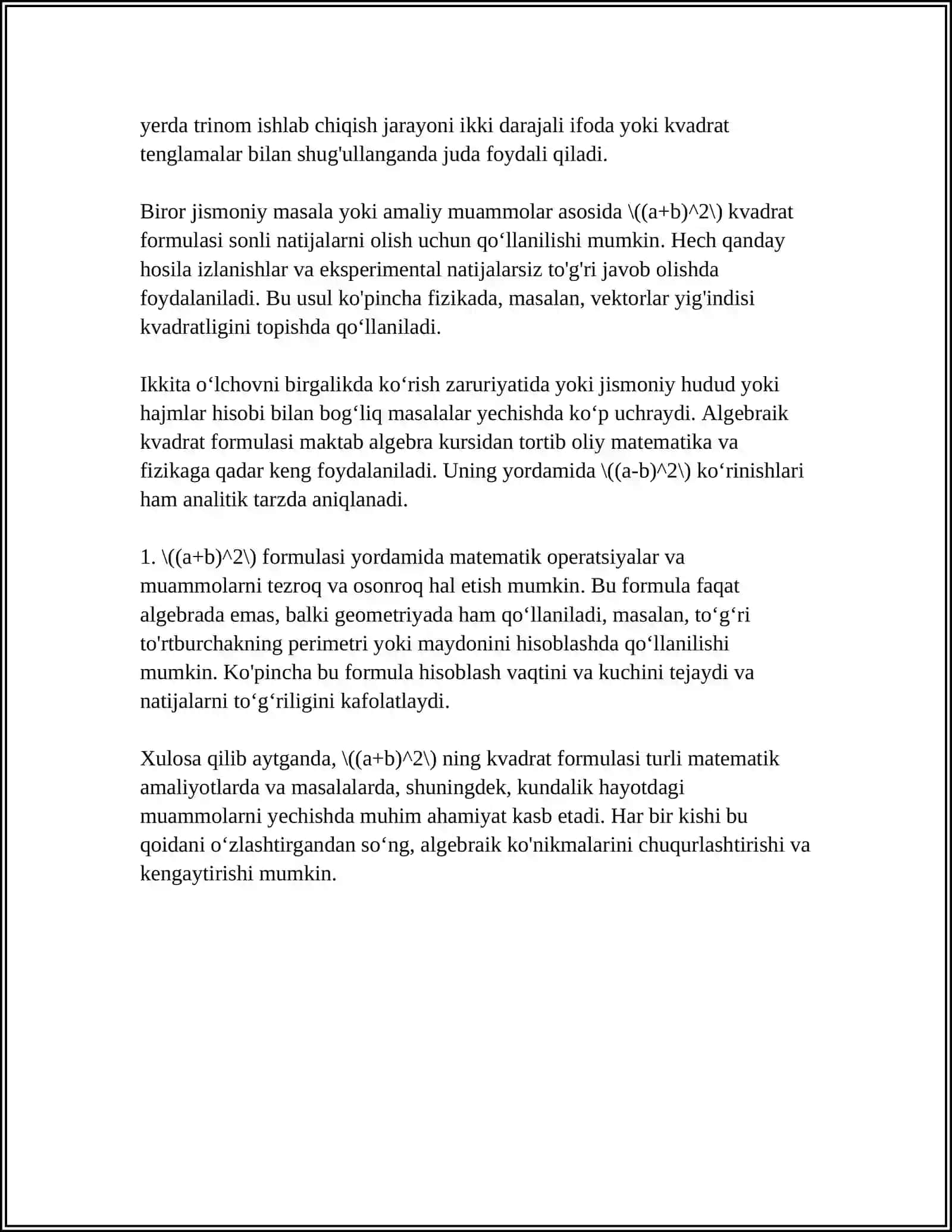 KVADRAT FORMULALAR 4