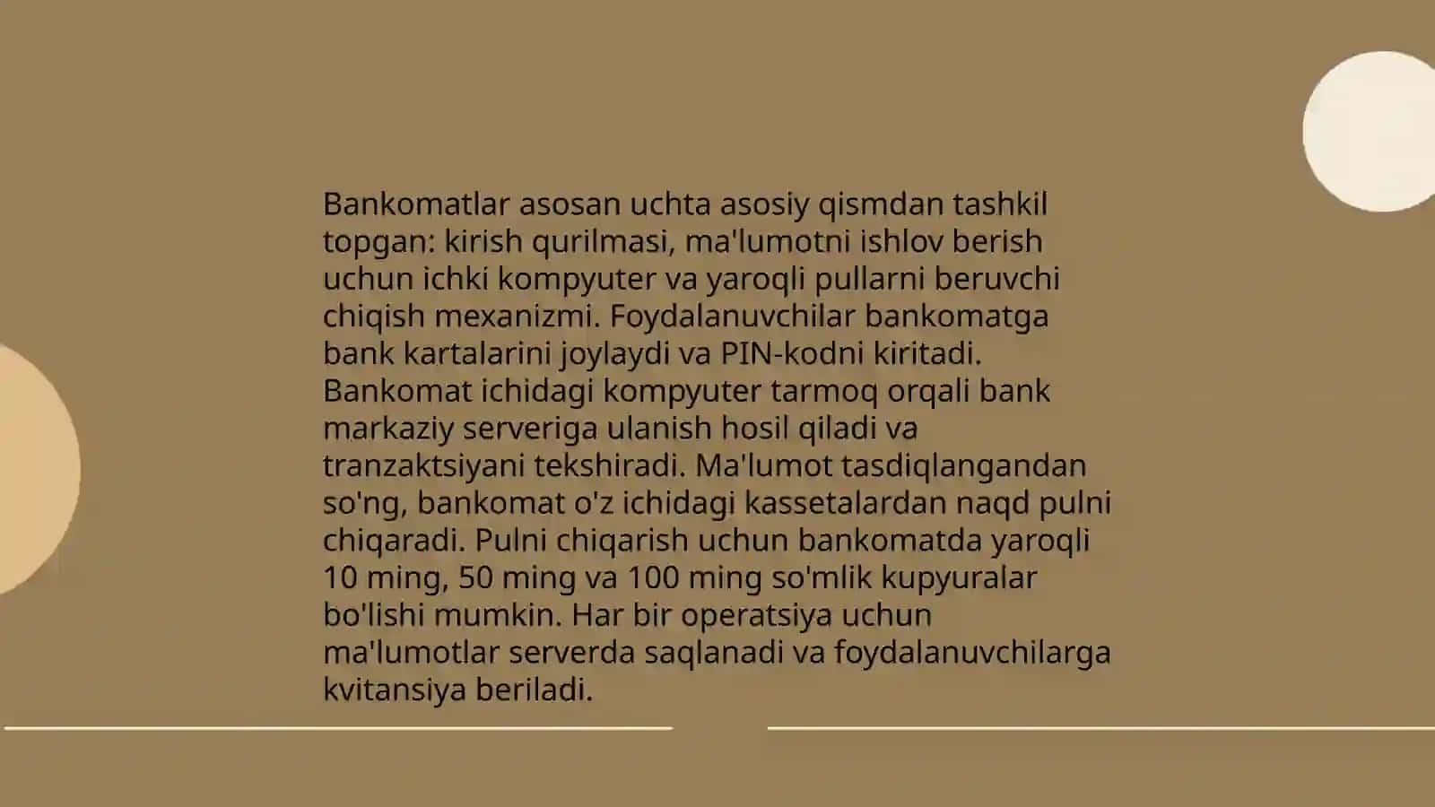 Elektron tovarlar, bankomat va terminlardan foydalanish 4